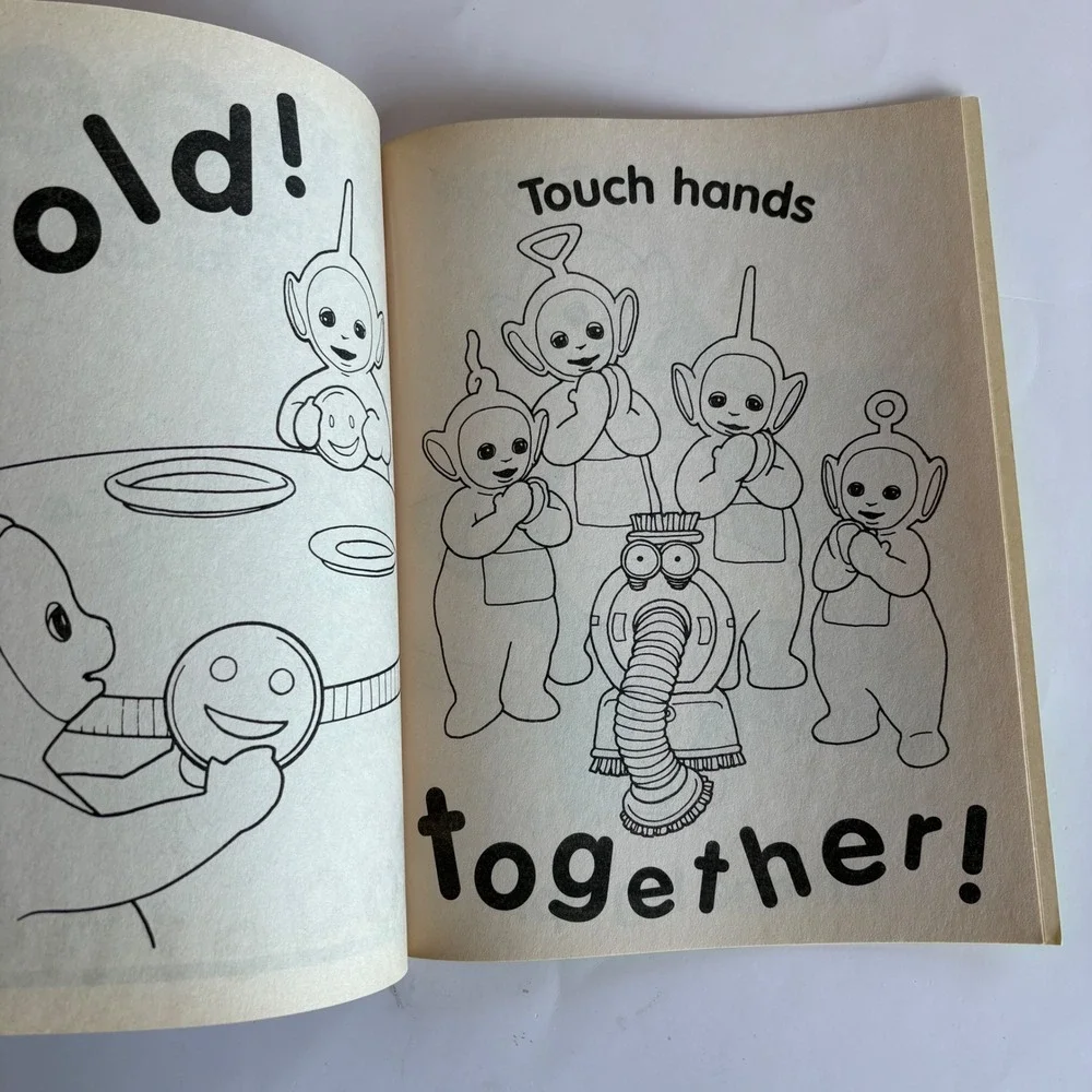 Vintage 2001 Teletubbies Coloring Activity Book Head Shoulders‎ Knees & Toes NEW